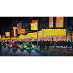 Hollywood Boulevard at Night Painted Backdrop BD-0221