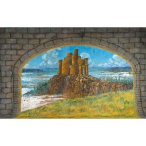 Castle on Promontory Painted Backdrop BD-0387