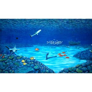 Underwater Coral Reef Wreck Painted Backdrop BD-0602