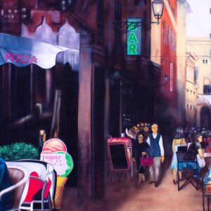 Street Cafe Scene Painted Backdrop BD-0517