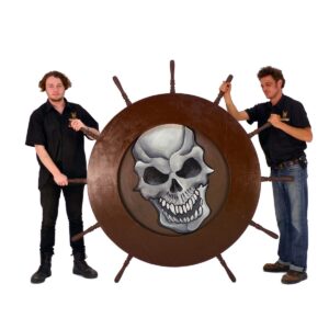 Ship's Wheel with Skull Decal