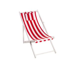Deck chair - White with Red Stripes