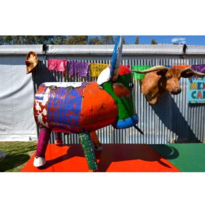 Colourful Mexican Bull Sculpture