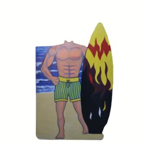 Cutout - Surfer in Green Shorts Photo Op.