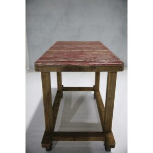 Cart 22: Red Rustic Timber Cart with footrest-0