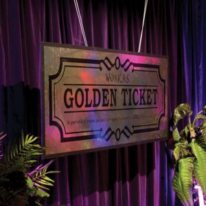 Giant Willy Wonka's "Golden Ticket" Sign-0