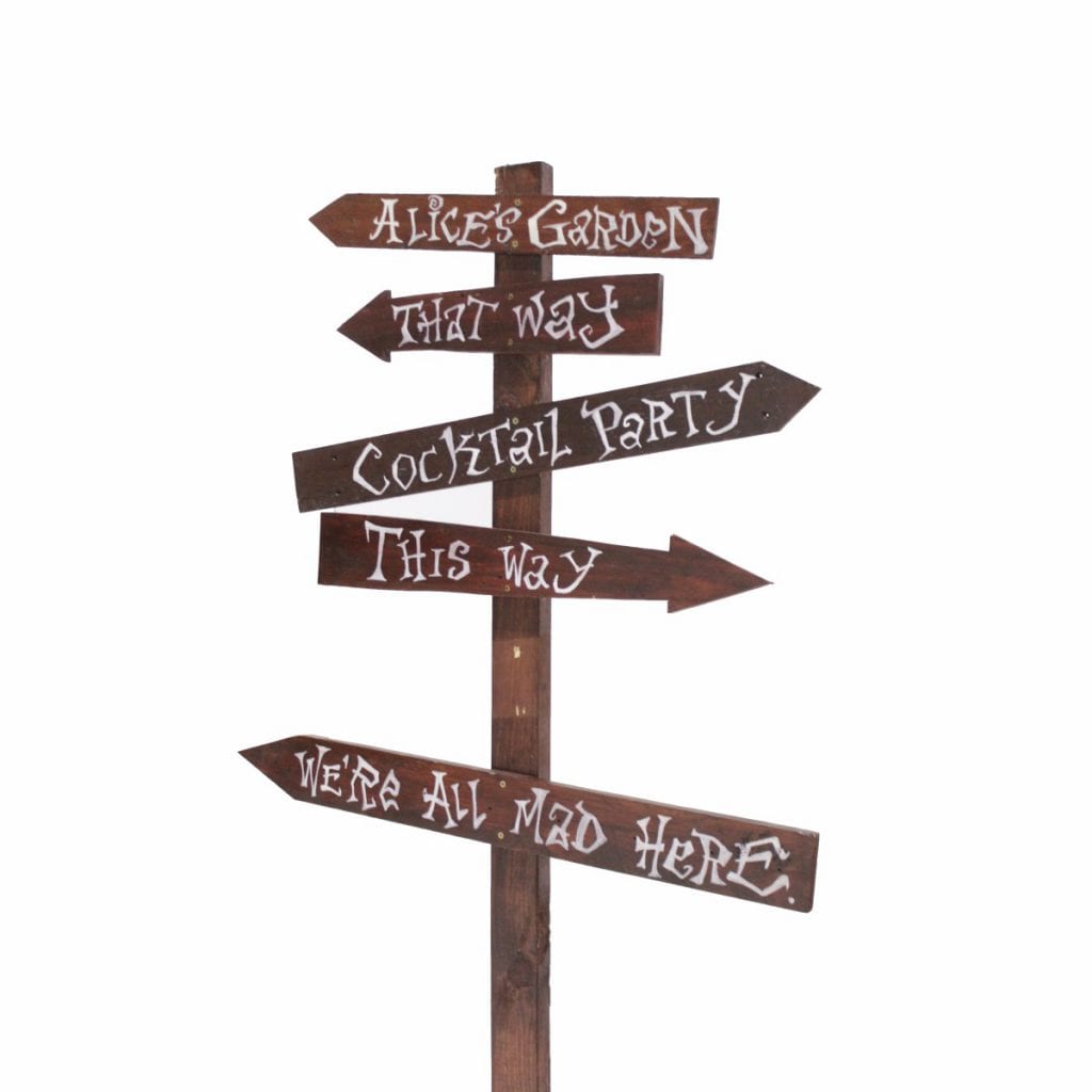 Alice in Wonderland Directional Sign Post