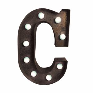 "C" Marquee Letter, rust-0