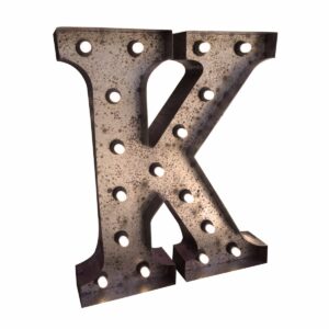 "K" Marquee Letter, rust-0