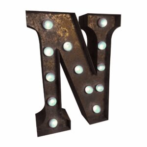 "N" Marquee Letter, rust-0
