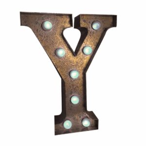 "Y" Marquee Letter, rust-0