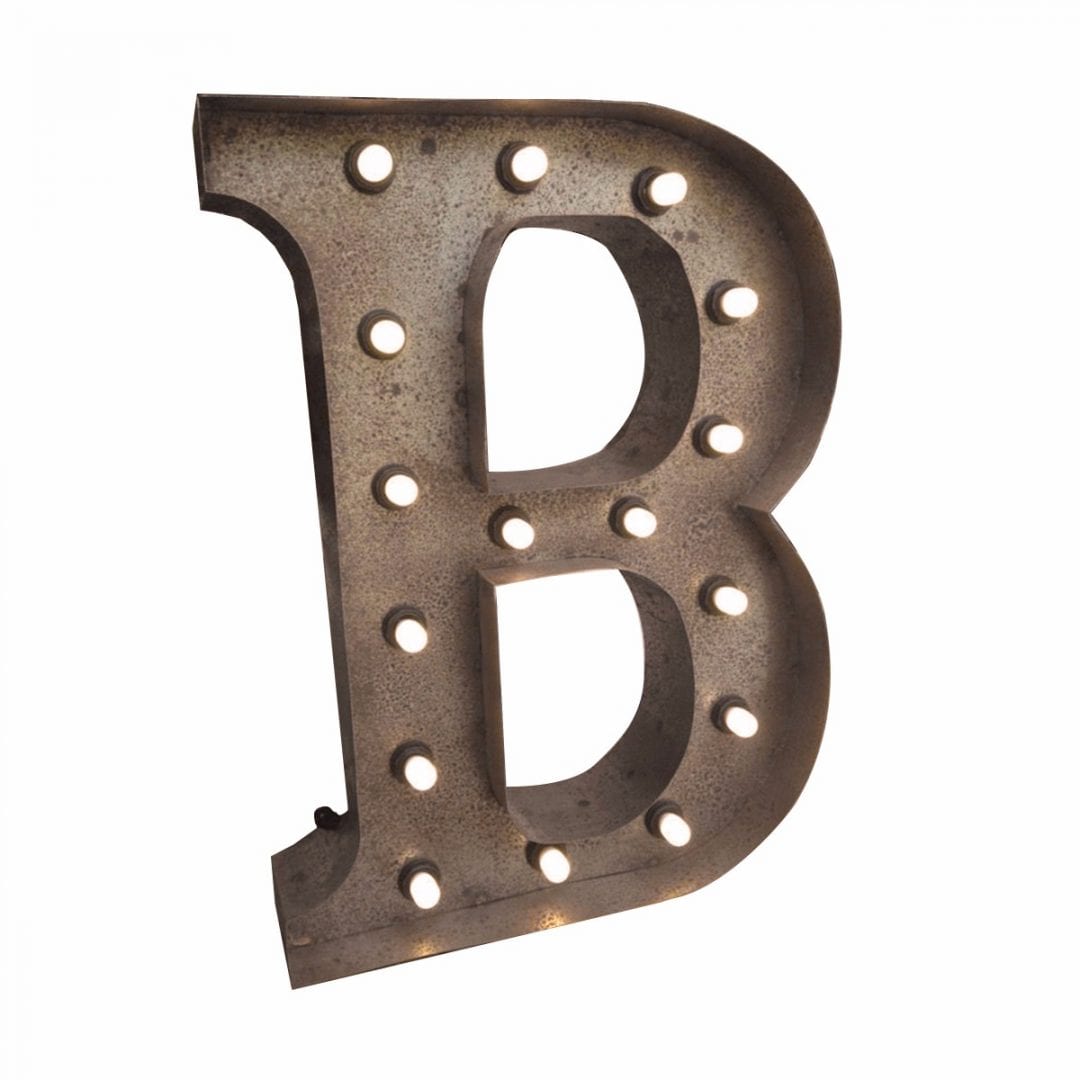 "B" Marquee Letter, Rust