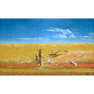 Australian Outback Desert Landscape With Rubble Painted Backdrop BD-0116