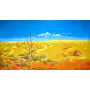 Australian Outback Desert Landscape Dead Tree Painted Backdrop BD-0126
