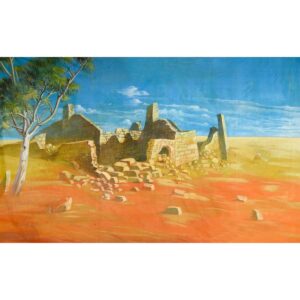 Australian Outback Desert Landscape With Ruins Painted Backdrop BD-0113